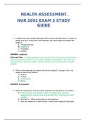 NUR2092 Exam 3 Study Guide Material / NUR 2092 Exam 3 Study Guide Material (Latest 2024 / 2025): HEALTH ASSESSMENT Rasmussen College (Already graded A)