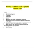 Nursing 6435 Final exam Topics to review Latest 2020