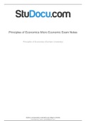 Principles of Economics Micro Economics Exam Notes