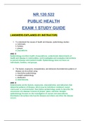 NR.120.522 PUBLIC HEALTH  Exam 1 / NR.120.522 Exam 1 (Latest): Johns Hopkins University School Of Nursing (Already graded A) (Questions with Answers & Explanations)