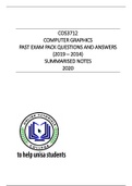 COS3712 EXAM PACK ANSWERS (2019 - 2014) AND 2020 BRIEF NOTES