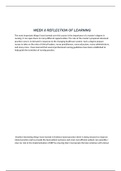 NR 501 Week 8 Reflection On Learning (Dual Version){100%}