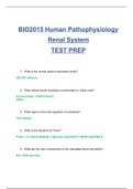 BIO2015 Human Pathophysiology / BIO 2015 Human Pathophysiology Renal System TEST PREP : Updated 2020 : South University