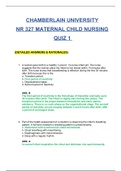 NR 327 Quiz 1 (Latest): NR327 Quiz 1 (Latest): MATERNAL CHILD NURSING : Chamberlain (Already graded A) 