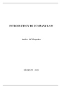 LPC NOTES- INTRODUCTION TO COMPANY LAW BY O.N.LOPATINA