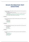 Rasmussen College : NCLEX PN PRACTICE TEST QUESTIONS (Graded & Verified A+ 100%) (Latest, 2020)
