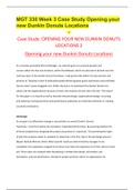 MGT 330 Week 3 Case Study Opening your new Dunkin Donuts Locations