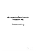 Samenvatting - Anorganische Chemie (ANO, 4051INCHE) - MST
