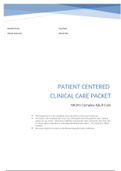 NR 341 Patient Centered Clinical Care Packet: Plan 1{GRADED A}