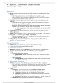 IB HL Biology Unit 4 Ecology Notes