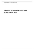 TAX3702 ASSIGNMENT 1 & 2 SEMESTER 2 OF 2020