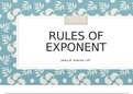 Exercises on Rules of exponents