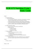 NUR 1172 Nutrition Exam 2 Study Guide / NUR1172 Nutrition Exam two Study Guide: Rasmussen College LATEST