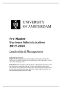 Summary Bundle | Pre-Master Business Administration | Universiteit van Amsterdam (UvA) 