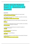 NURS 6512N Midterm Exam 5  Question With Complete And Latest Answers Graded A
