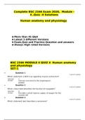 BSC 2346 Module -4 ,Quiz -4, Exam 2020, Solutions ,(3 versions), BSC 2346: Human anatomy and physiology, Rasmussen College  (A grade)