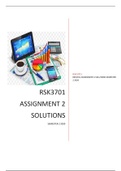 RSK3701 ASSIGNMENT 1&2 SOLUTIONS SEMESTER 2 2020