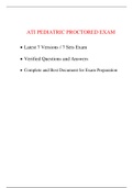 ATI Pediatric Proctored Exam 2020 (7 Versions) (Verified Answers, 100% Correct, Complete Guide for Exam Preparation)(Download RN or PN Exam)