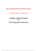 ATI Comprehensive Exit Exam (RN and PN) (13 Versions, Newest-2020)(100% Correct Answers, Real Exam with Practice Exam)