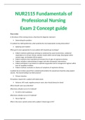 NUR2115 Fundamentals of Professional Nursing Exam 2 Concept guide 2020/2021
