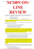 NCSBN (National Council of State Boards of Nursing) ON-LINE REVIEW Questions And Answers , Complete study Guide latest