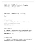 RLGN 104 TEST 7 (5 VERSIONS),Correct Question Answers, RLGN 104:Christian Life and Biblical Worldview,LIBERTY UNIVERSITY