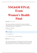 NSG 6430 / NSG6430 FINAL Exam Women’s Health Final Graded A LATEST 2020/2021