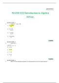 MATH 1222 CBA Introduction to Algebra-Module 1/2/3/4/5 AND FINAL Assessment 2020/2021