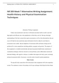  Advanced Physical Assessment|NR 509 Week 7 Alternative Writing Assignment Health History and Physical Examination Techniques