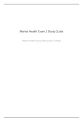Mental Health Exam 2 Study Guide-Mental Health Nursing (Rasmussen College)