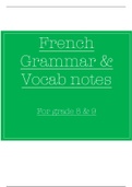 French grammar & vocal notes: GRADE 8 & 9