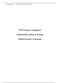  Executive Practicum|NR 630 Week 4: FTE/Variance Assignment