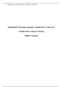 Capstone|NR 660 Week 3 Project Literature Review: Standardized Nursing Languages