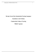 Capstone|NR 660 Week 5 Resolution of Problem/Concern(Moving Toward One Standardized Nursing Language)