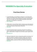 NSG6006 / NSG 6006: Pre-Specialty Evaluation Final Exam Review (Latest 2020 / 2021) South University