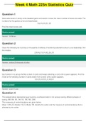 MATH225N Week 4 Quiz (2020, Latest): Chamberlain College of Nursing ( Graded A)