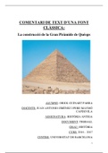 Comentari de text d'una font clàssica: La construcció de la gran piràmide de Quéops