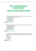 NUR 2180 PHYSICAL ASSESSMENT  FINAL EXAM STUDY GUIDE 2020/2021