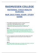 NUR 2633 MATERNAL CHILD HEALTH NURSING FINAL EXAM  STUDY GUIDE UPDATED LATEST