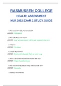 NUR 2092 HEALTH ASSESSMENT EXAM 2 STUDY GUIDE latest