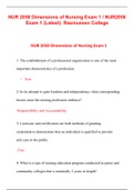 NUR2058 Dimensions of Nursing Exam 1,  |100% CORRECT ANSWERS, DOWNLOAD TO SCORE A|, Rasmussen College.