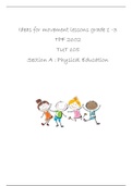 TPF2602 Tut 501 Physical Education lesson ideas