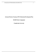 Chamberlain College of Nursing - NR 500 Week 4 Assignment: APN Professional Development Plan Paper_Already_Verified_