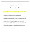 Chamberlain College of Nursing -NR 704 Week 6 Discussion 1: Evidence-based Interventions for Populations-100% Correct