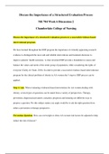 Chamberlain College of Nursing-NR 704 Week 6 Discussion 2: Discuss the Importance of a Structured Evaluation Process_Already_graded_A_