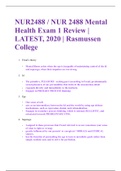 NUR2488 / NUR 2488 Mental Health Exam 1 Review | LATEST, 2020 (Highly Rated Study Guide)  | Rasmussen College