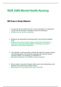 NUR2488 / NUR 2488: Mental Health Nursing Exam 2 Study Guide (Latest 2024 / 2025) Rasmussen