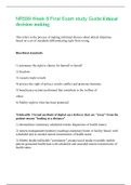 NR599 Week 8 Final Exam study Guide:Ethical decision making,100% CORRECT