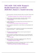 NSG 6430 / NSG 6430: Women’s Health Final Exam | LATEST 2020/2021 | Rated A | South University