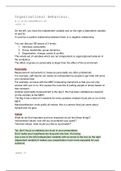 Complete lecture notes/summary Organizational Behaviour